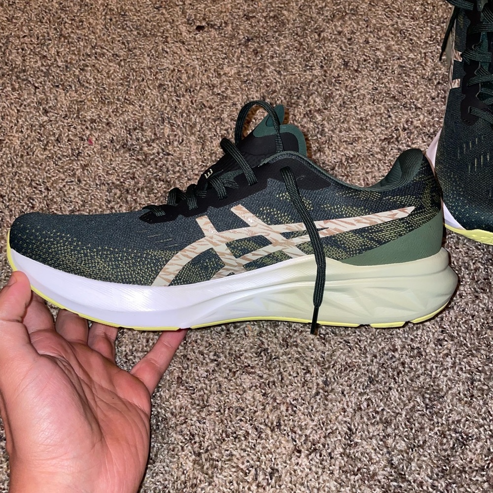 Asics Forest Green and White Sneakers
